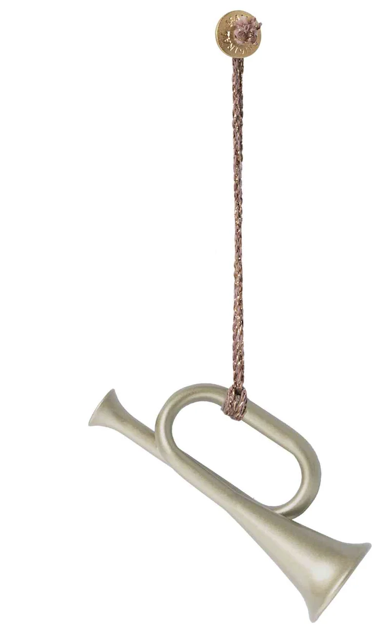 Maileg Trompete Anhänger 7,5x4 cm | silber Baumschmuck Adventsdekoration