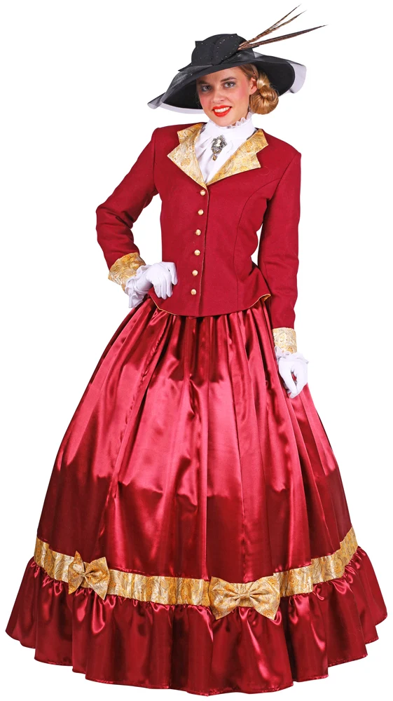 Biedermeier Lady Kostüm für Damen - Rot