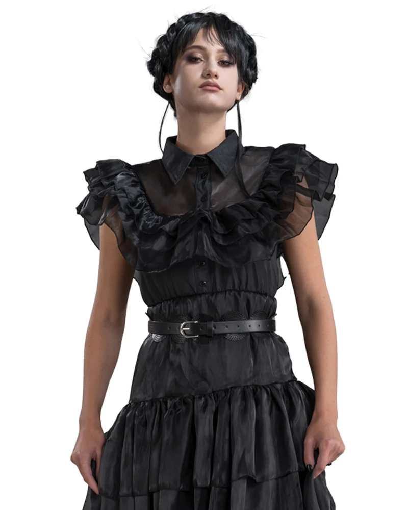 Kostüm "Wednesday" für Damen | Ballkleid Rabenball Schwarz - Addams Family