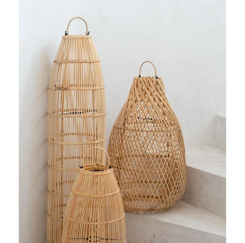Rattan Lampenschirm "Fischernetz"