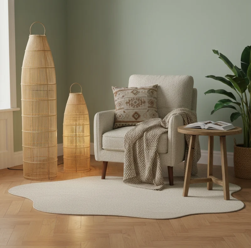 Rattan Lampenschirm "Fischernetz"