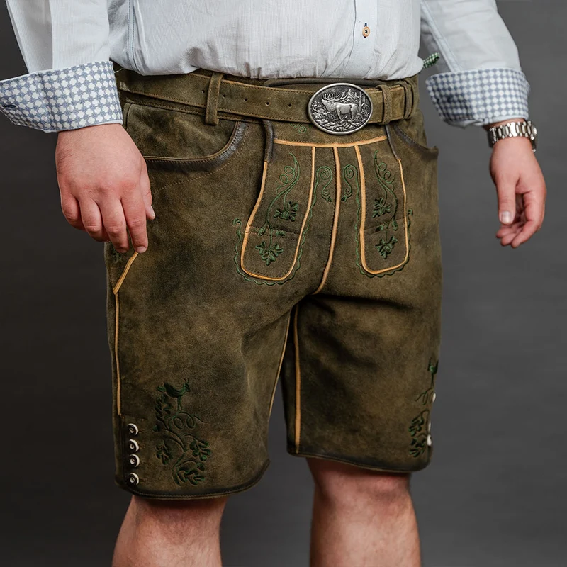 Datschi Trachten Lederhose Andreas Braun Grün