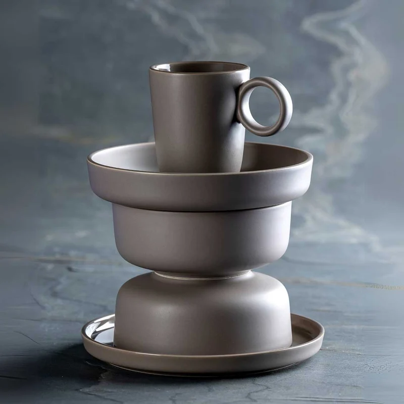 Keramiktasse ROMA 400 ml taupe 6er-Set