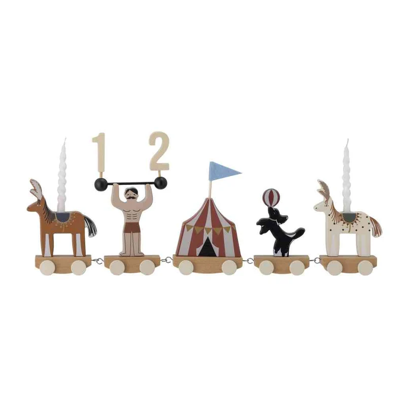 Geburtstagszug Zirkus von Bloomingville | ALEY Geburtstagskerzen-Deko 51 cm | mit 10 Ziffern