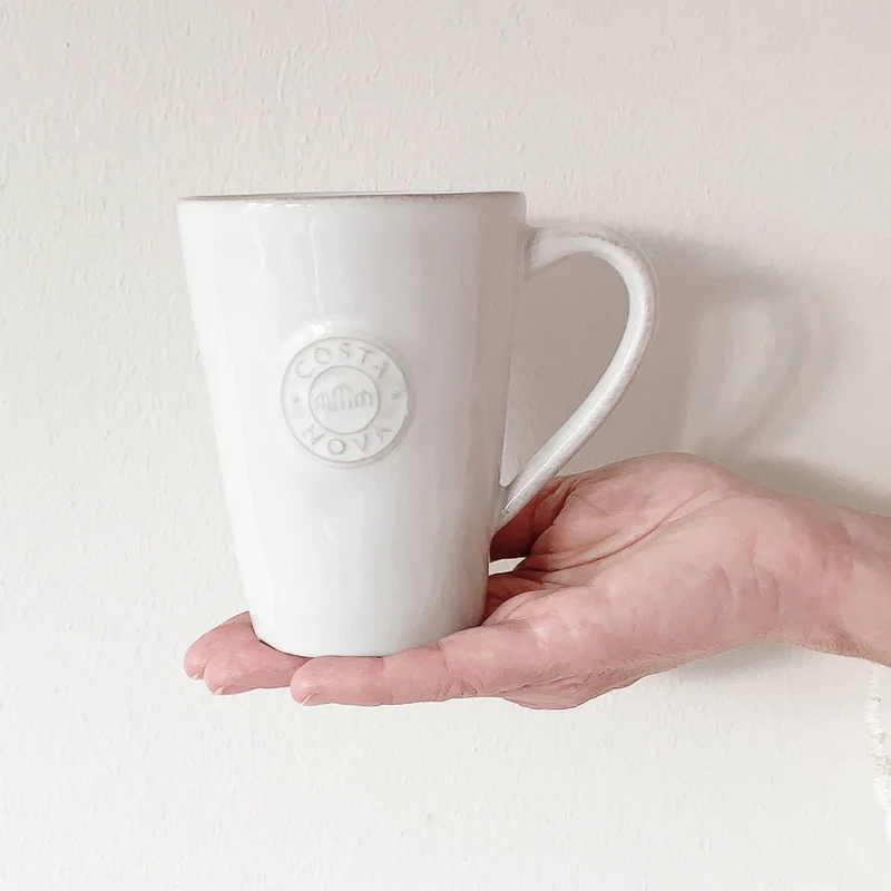 Becher aus Steinzeug in Weiß "Porto" 6-er Set