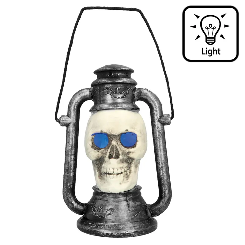 Halloween Deko LED Skull Laterne | 26x18 cm