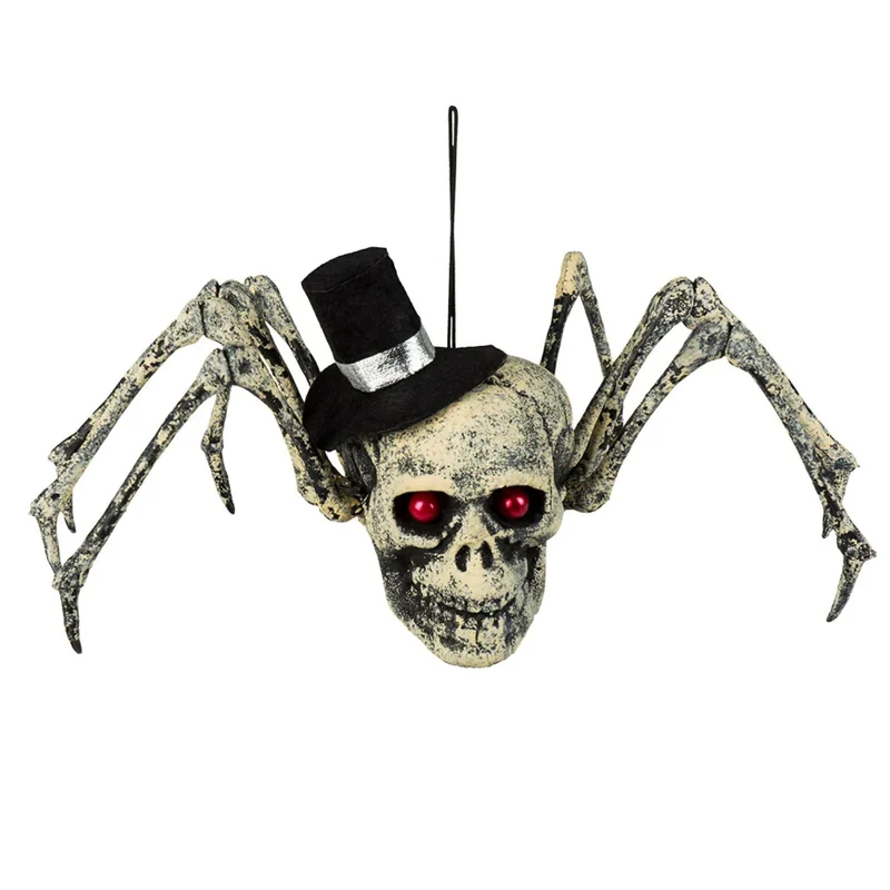 Halloween Hängefigur Totenkopf Spinne | 15x24x10cm