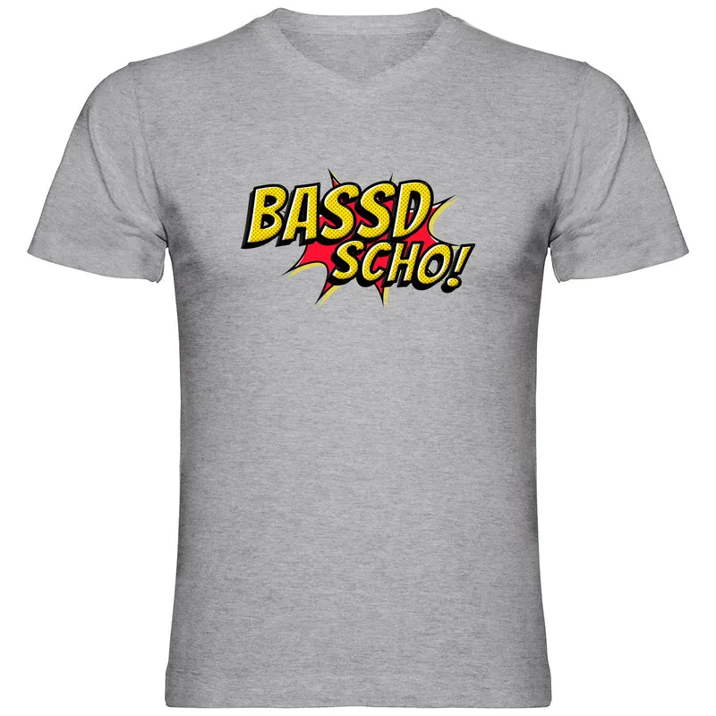 Bassd scho Herren Tshirt V-Ausschnitt