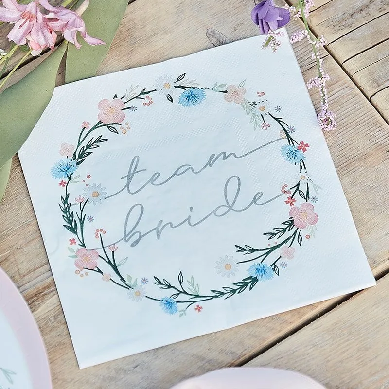 Boho Servietten Team Bride (16 Stück)