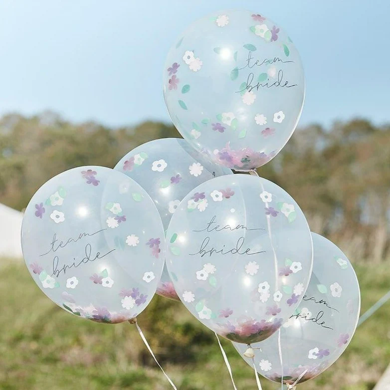 Boho Blumenkonfetti Ballons (5 Stück)