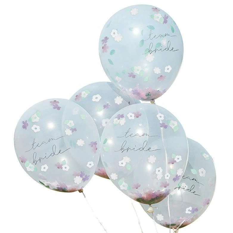 Boho Blumenkonfetti Ballons (5 Stück)