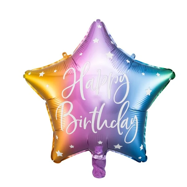Folienballon Stern Happy Birthday