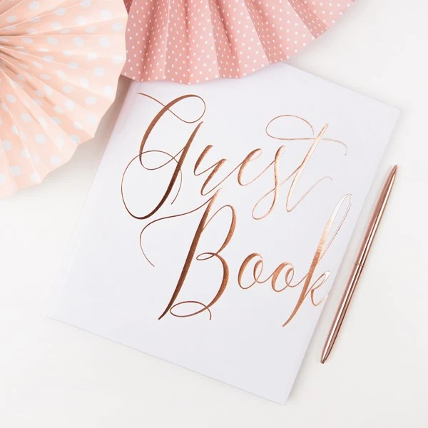 Gästebuch mit Schriftzug metallic