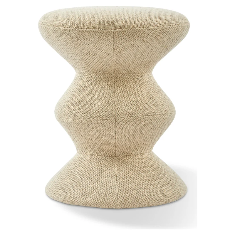 Hocker SMOOTH FABRIC SOFT ZIG ZAG beige