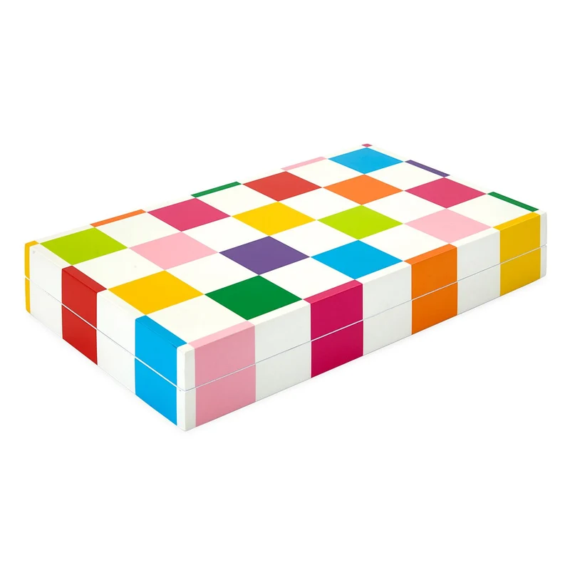 Backgammon Set CHECKERBOARD bunt