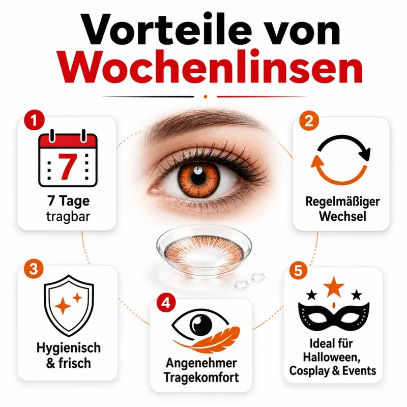 One Week Motiv Kontaktlinsen "Roter Teufel" | (w03)
