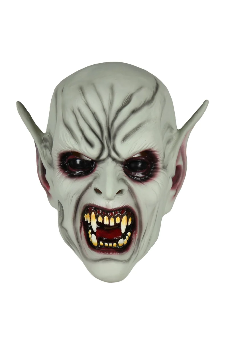 Halloween Latex Maske "Creepy Vampire" | Grau