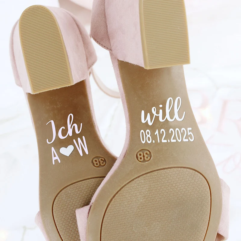 Personalisierter Schuhaufkleber Hochzeit