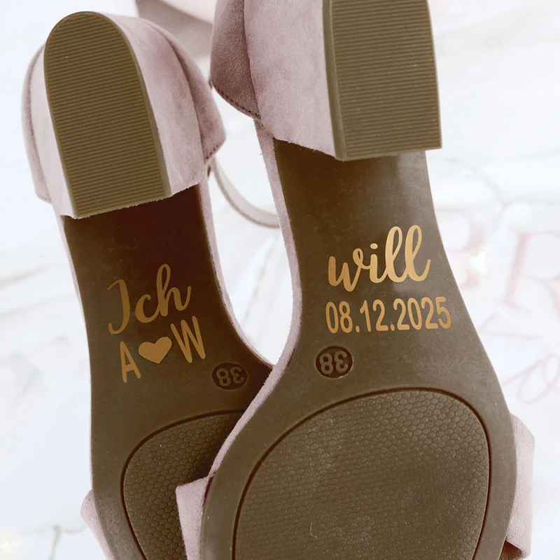 Personalisierter Schuhaufkleber Hochzeit