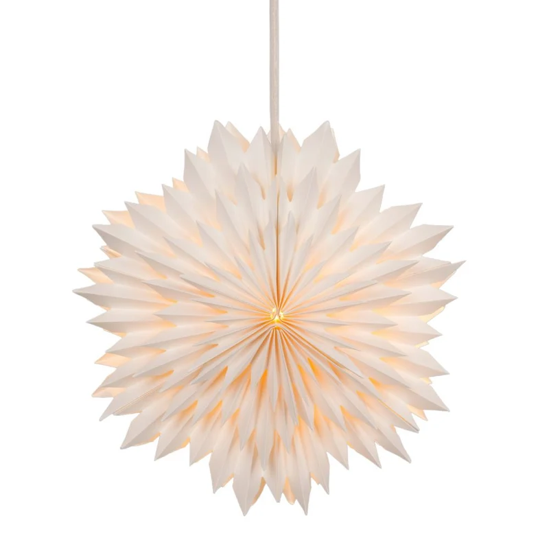 LED Papier Adventsstern 38 cm weiß