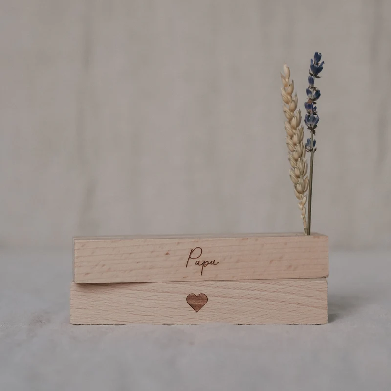 Eulenschnitt Karten- und Trockenblumenständer Papa 2er-Set 12 cm