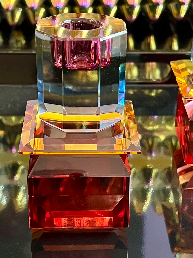 Kristallhalter AURORA in Bordeaux/Bernstein/Blau Ombre