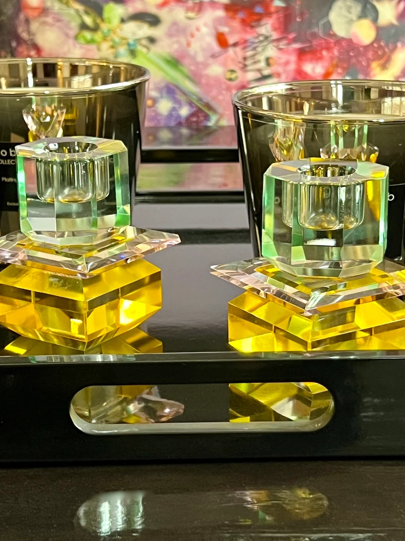 Kristallhalter LUMINA in Pink/Gelb/Hellminze