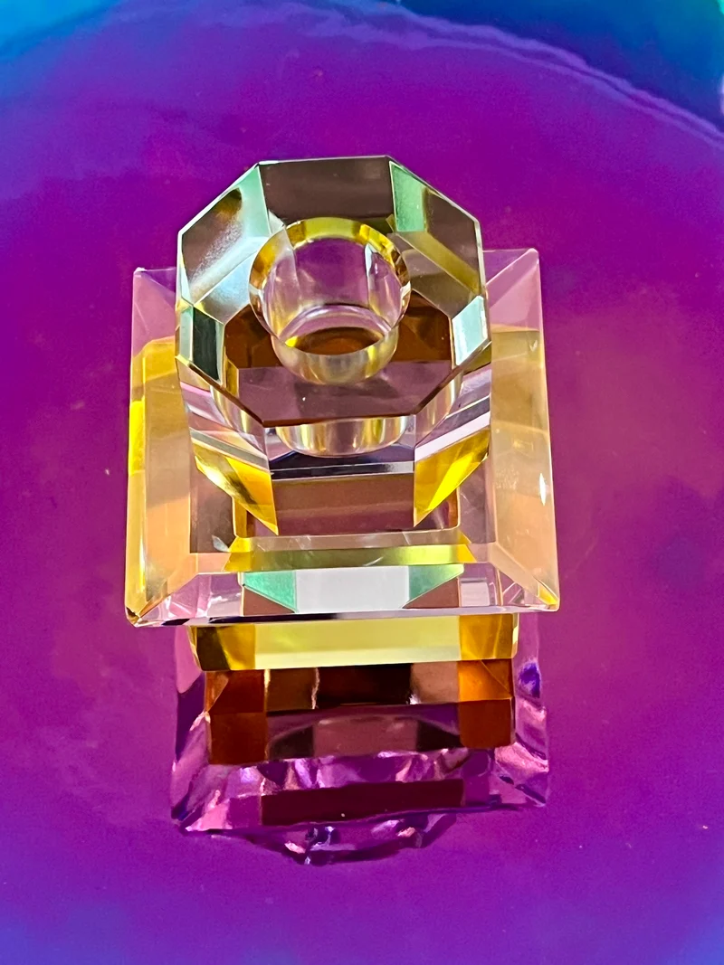 Kristallhalter LUMINA in Pink/Gelb/Hellminze