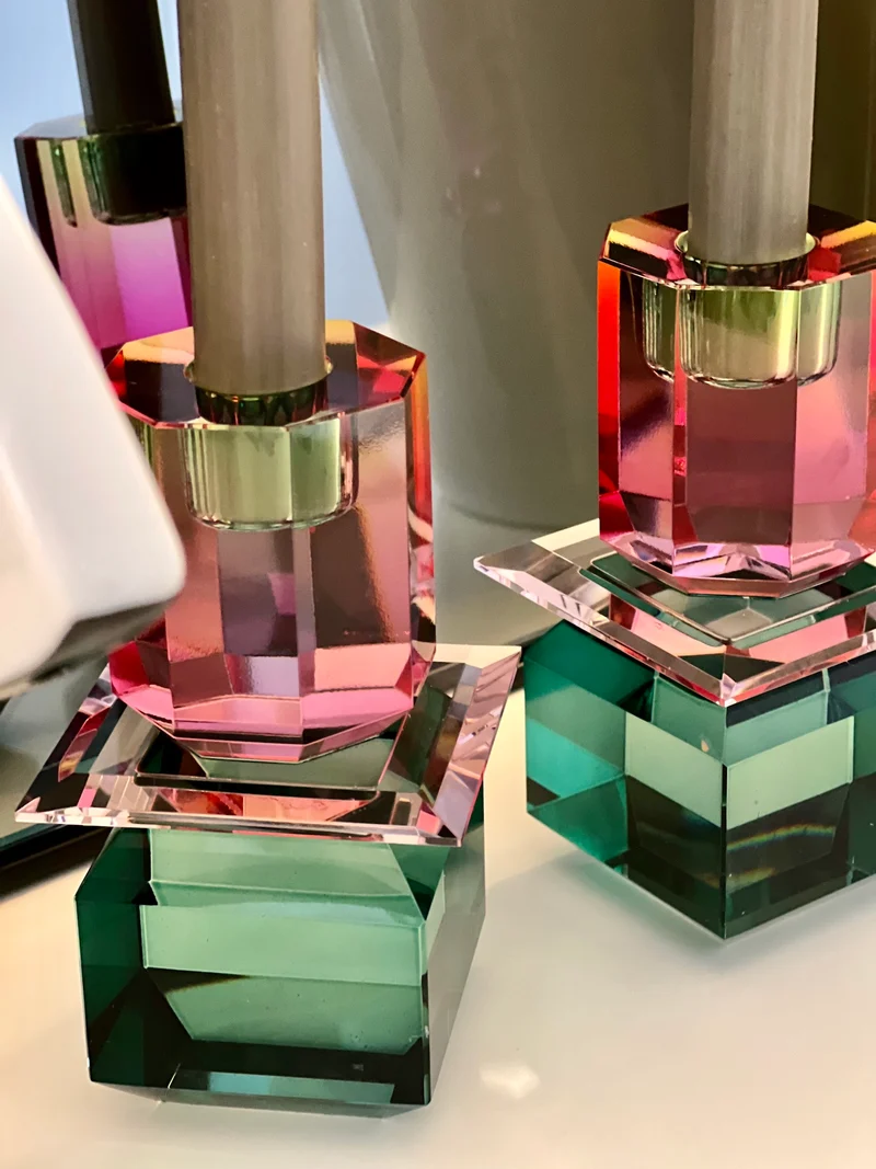 Kristallhalter AURORA in Blaugrün/Hellpink/Pink Ombre