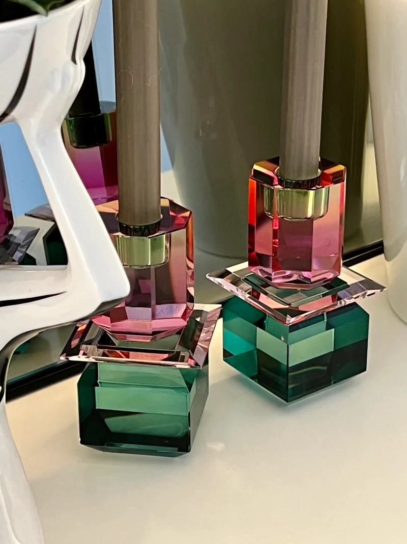Kristallhalter AURORA in Blaugrün/Hellpink/Pink Ombre
