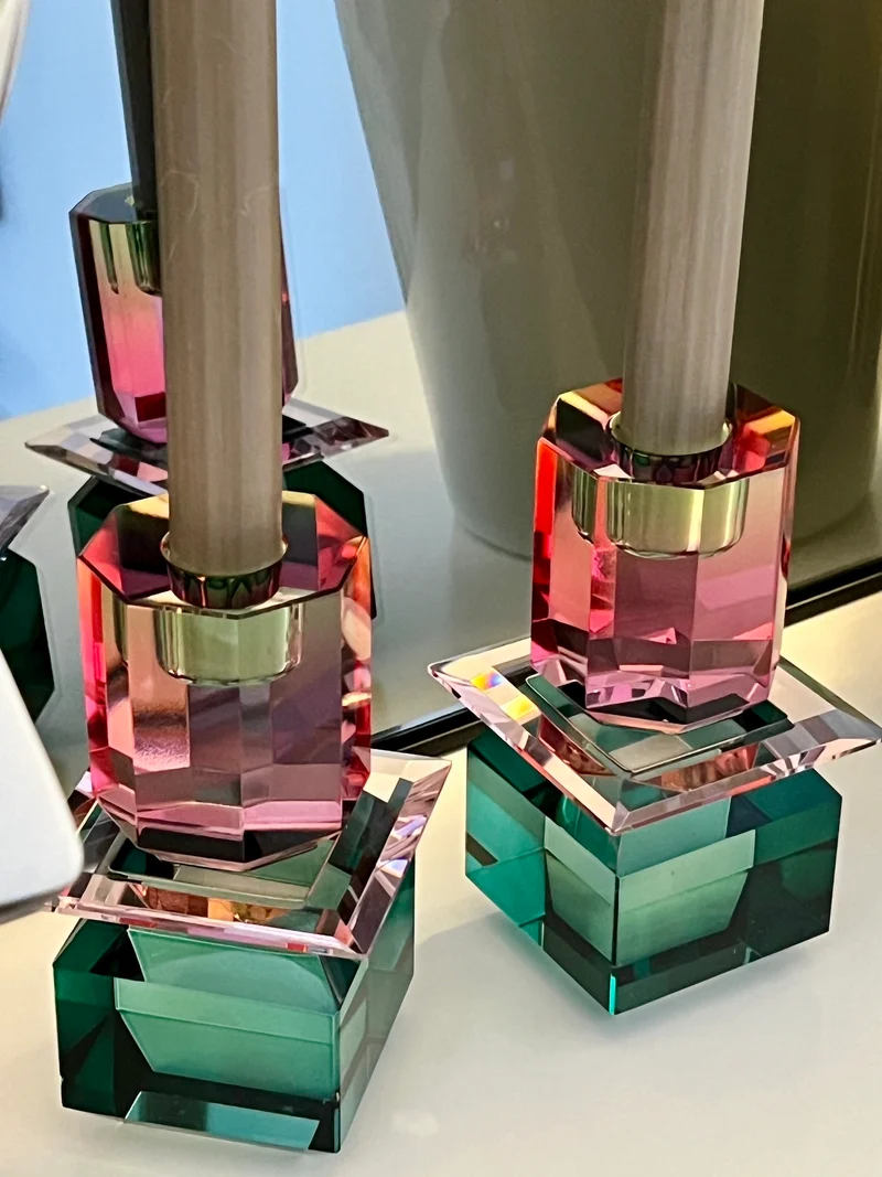 Kristallhalter AURORA in Blaugrün/Hellpink/Pink Ombre