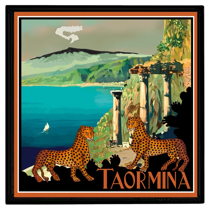 Dekotablett TAORMINA, Geparden, mehrfarbig, 16x16cm