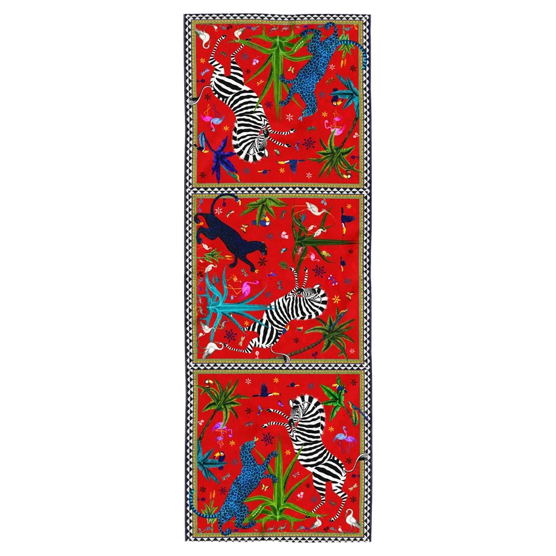 Seidenschal JUNGLE RED, rot, 200x70cm