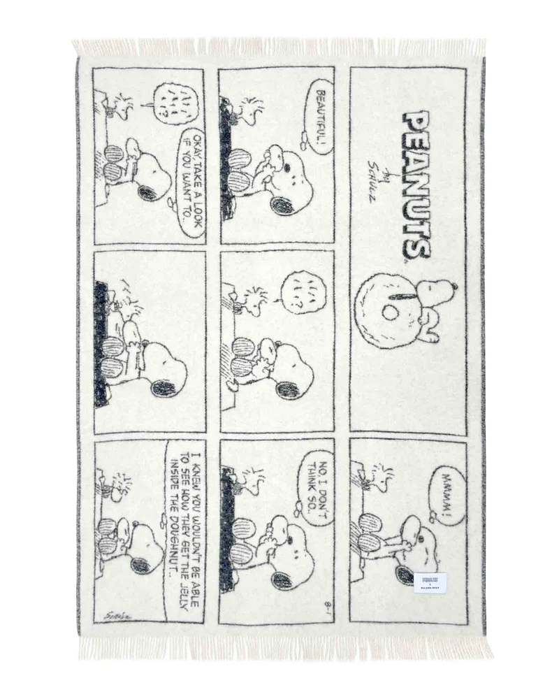 Wolldecke PEANUTS, schwarz-weiss