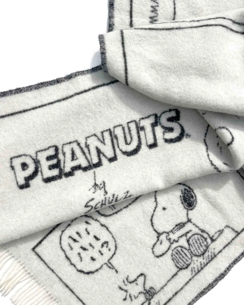 Wolldecke PEANUTS, schwarz-weiss