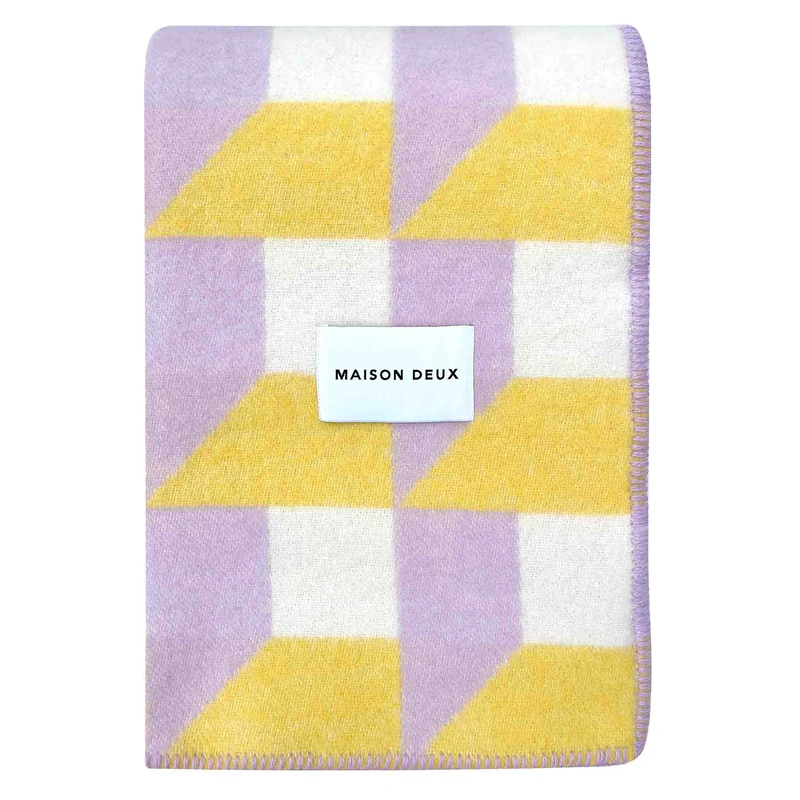 Wolldecke CUBICS, lila-sonne