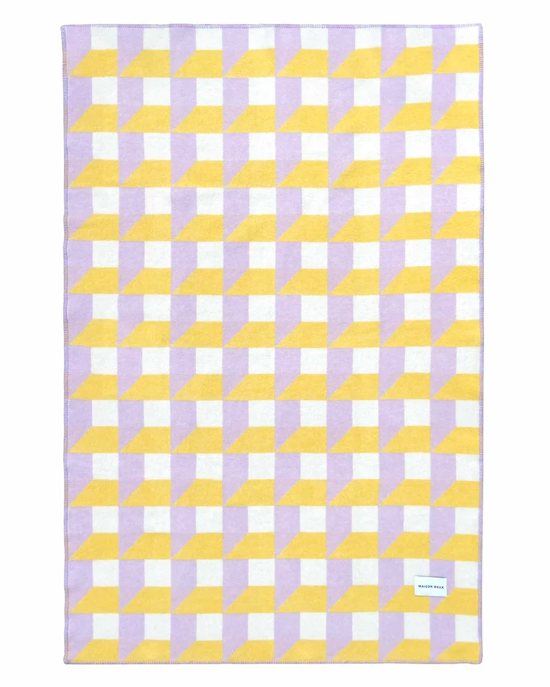 Wolldecke CUBICS, lila-sonne