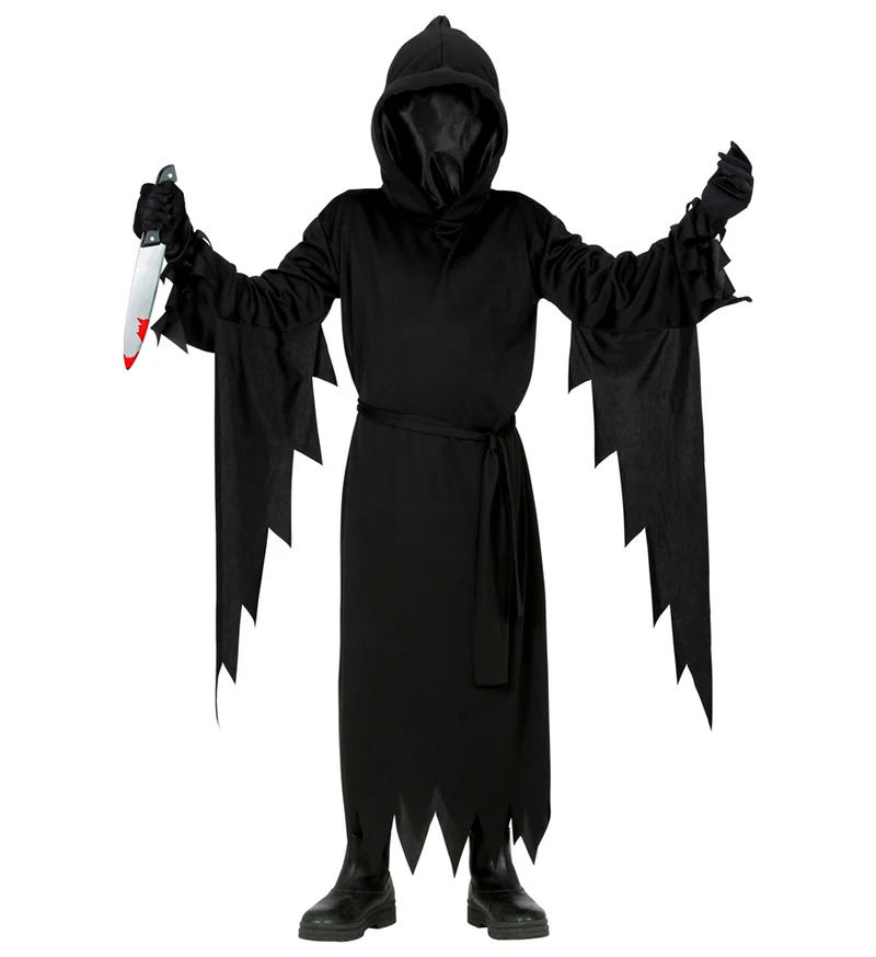 Halloween Kostüm "Sensenmann" für Kinder | Schwarz