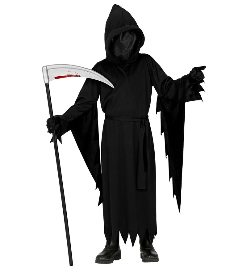 Halloween Kostüm "Sensenmann" für Kinder | Schwarz