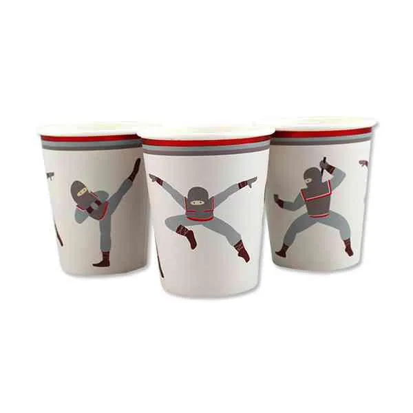 Pappbecher-Set GRATIS (Bedingungen siehe Produkttext!) 8 Stück Set NINJA Partybecher