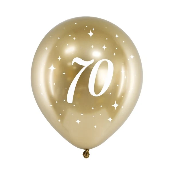 Glossy Luftballons 70. Geburtstag (6 Stück)