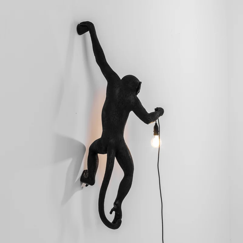 Lampe MONKEY HANGING links schwarz H76,8