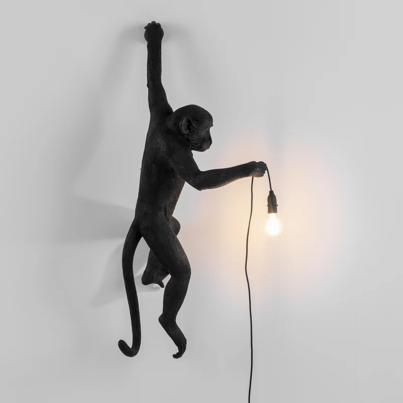 Lampe MONKEY HANGING links schwarz H76,8