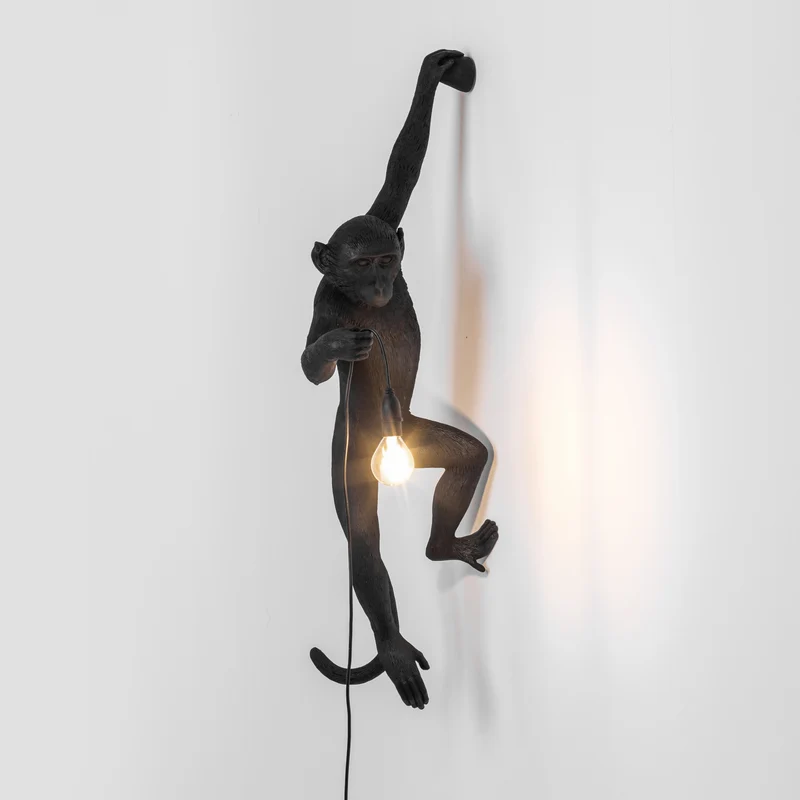 Lampe MONKEY HANGING links schwarz H76,8