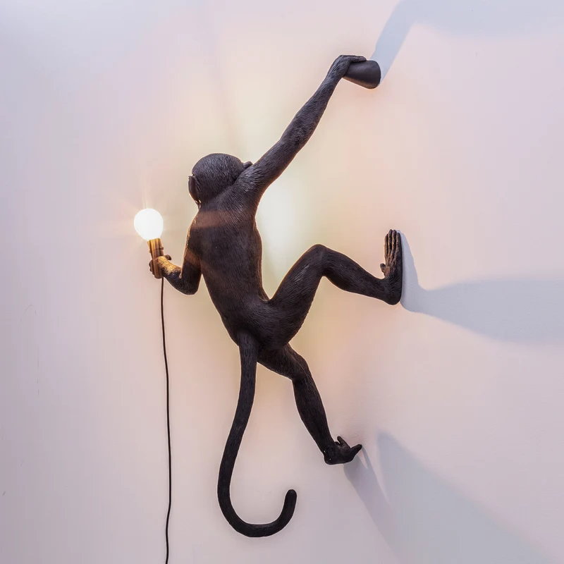 Lampe MONKEY HANGING 02 rechts schwarz H65