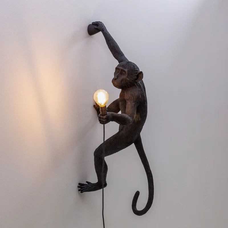 Lampe MONKEY HANGING 02 rechts schwarz H65