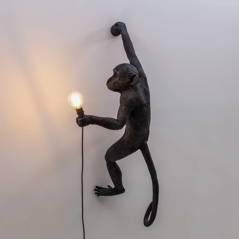 Lampe MONKEY HANGING 02 rechts schwarz H65