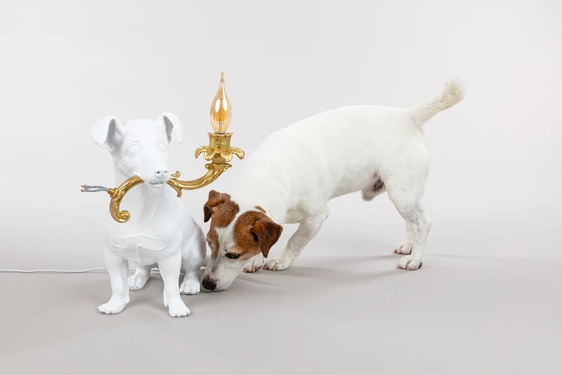 Leuchte RIO Hund in weiß H34