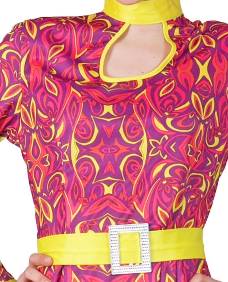 Hippie Girl Patsy Kostüm für Damen - Pink Gelb