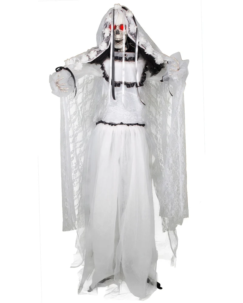 Geisterfigur Zombie Braut mit Licht und Ton - 169 cm | Halloween Dekoration